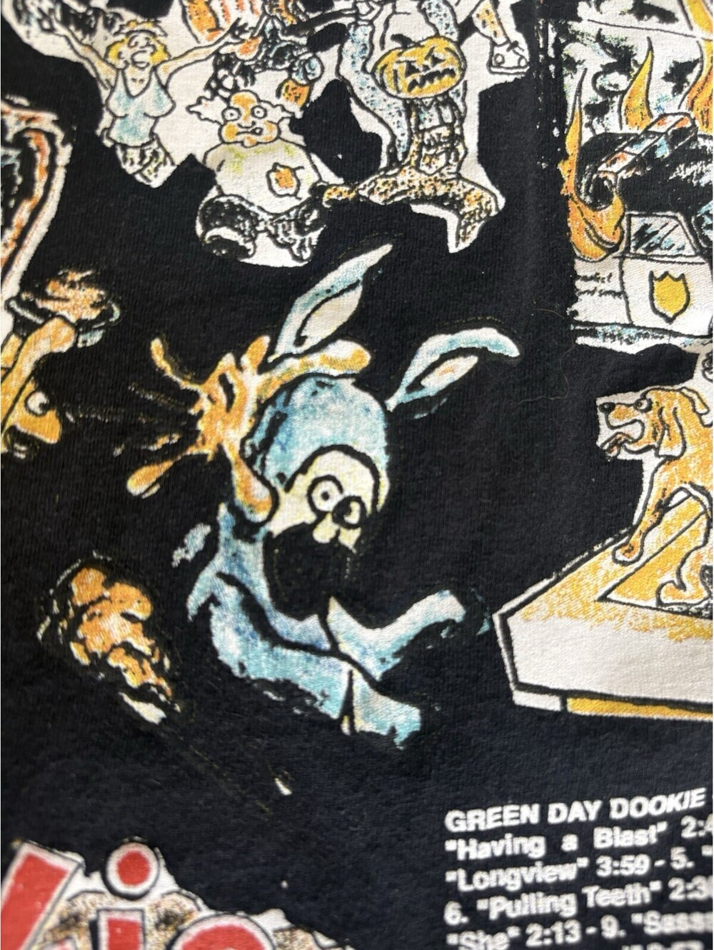 Green Day Dookie Black Graphic T-Shirt Music Rock & Pop Band Tee S/M - Picture 6 of 9